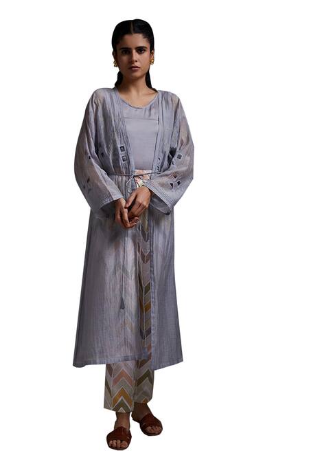 Shikha Malik Grey , , Cut Utar Chadav Detailed Jacket Pant Set at Aza Fashions Shikha Malik_Grey , , Cut Utar Chadav Detailed Jacket Pant Set _at_Aza_Fashions