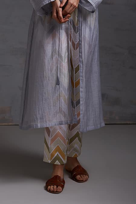 Buy Shikha Malik Grey , , Cut Utar Chadav Detailed Jacket Pant Set Buy_Shikha Malik_Grey , , Cut Utar Chadav Detailed Jacket Pant Set