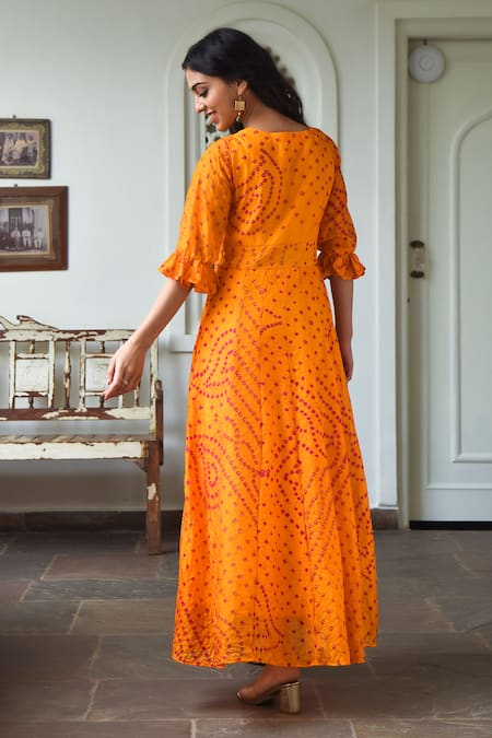 Suti Kapda Bandhej Print Dress 