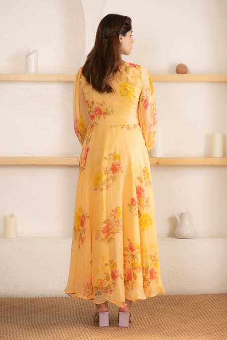 Suti Kapda Floral Print Gown 