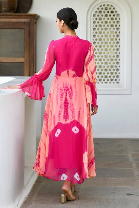 Suti Kapda Tie-Dye Effect Gown 