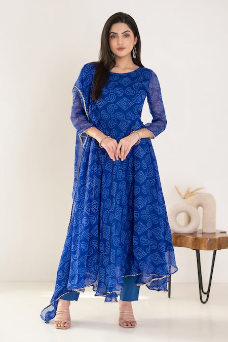 SUTI KAPDA Gota Embroidered Hem Anarkali Set 