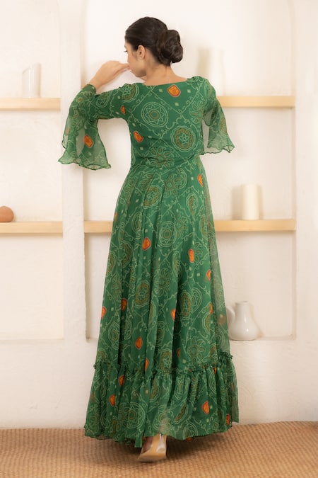 Suti Kapda Bandhani Pattern Gown 