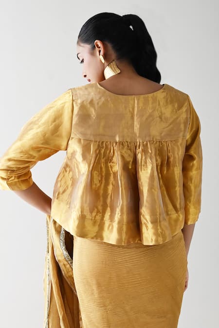 Shorshe Clothing Handloom Tissue Saree Blouse 