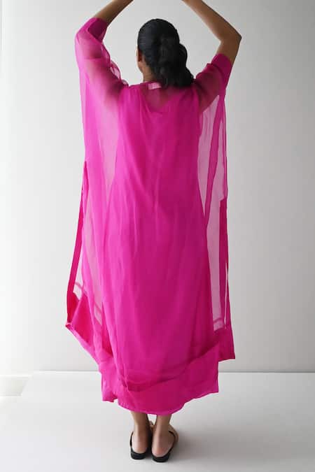 Shorshe Clothing Wahida Hand Embroidered Yoke Kaftan 