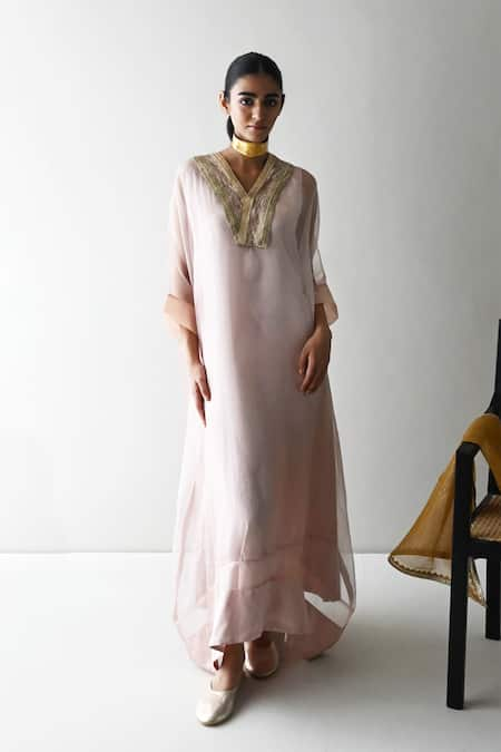 Shorshe Clothing Wahida Embroidered Yoke Kaftan 