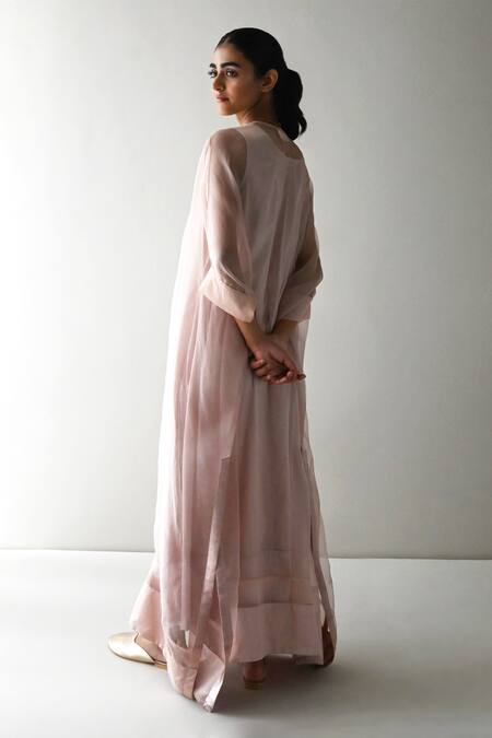 Buy Shorshe Clothing Beige Organza, Satin Zari V-neck Wahida Embroidered Yoke Kaftan Online at Aza Fashions Buy_Shorshe Clothing_Beige Organza, Satin Zari V-neck Wahida Embroidered Yoke Kaftan _Online_at_Aza_Fashions