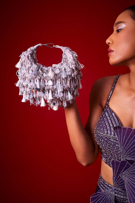 Shop Forever Noor Grey Mirror Sienna Boat Bag Online at Aza Fashions Shop_Forever Noor_Grey Mirror Sienna Boat Bag _Online_at_Aza_Fashions