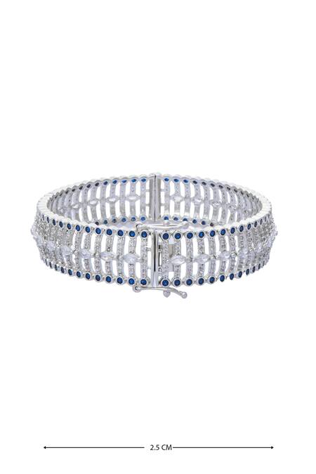 Buy Moh-Maya By Disha Khatri Silver Plated Zari, Diamonds Moissanite Zircon Embellished Bangles - Set Of 2 Online at Aza Fashions Buy_Moh-Maya By Disha Khatri_Silver Plated Zari, Diamonds Moissanite Zircon Embellished Bangles - Set Of 2 _Online_at_Aza_Fashions