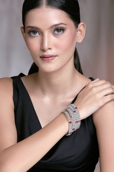 Moh-Maya by Disha Khatri Zircon Embellished Bangles - Set of 2 