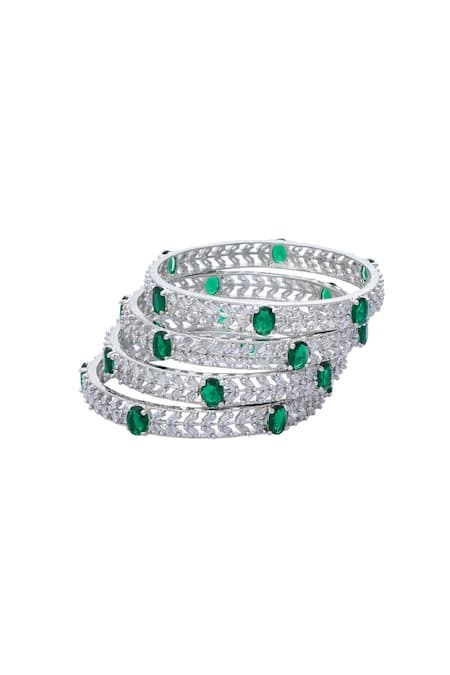Moh-Maya By Disha Khatri Zircon Embellished Bangles - Set of 4 