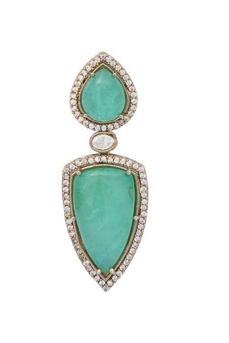 Buy Moh-Maya By Disha Khatri Gold Plated Zari Zircon Embellished Earrings Online at Aza Fashions Buy_Moh-Maya By Disha Khatri_Gold Plated Zari Zircon Embellished Earrings _Online_at_Aza_Fashions