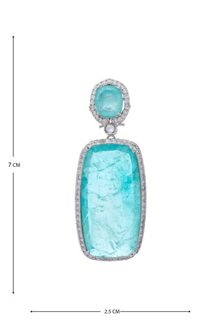 Moh-Maya By Disha Khatri Silver Plated Zari Zircon Embellished Dangler Earrings at Aza Fashions Moh-Maya By Disha Khatri_Silver Plated Zari Zircon Embellished Dangler Earrings _at_Aza_Fashions