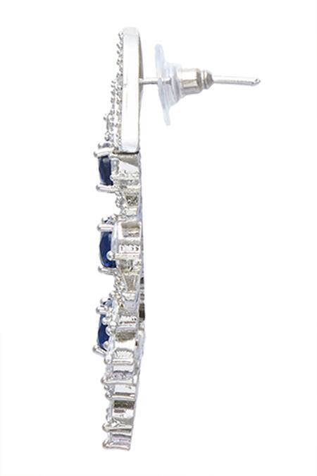 Buy_Moh-Maya By Disha Khatri_Blue Zari, Stones Sapphire Embellished Choker Set_Online_at_Aza_Fashions