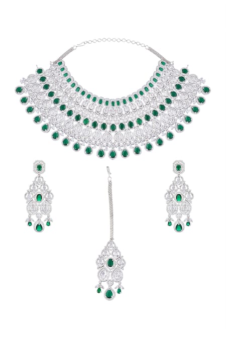 Moh-Maya By Disha Khatri Zircon Embellished Jewellery Set 