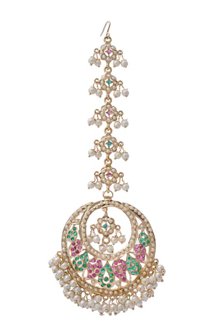 Moh-Maya By Disha Khatri Half Crescent Carved Maangtikka 