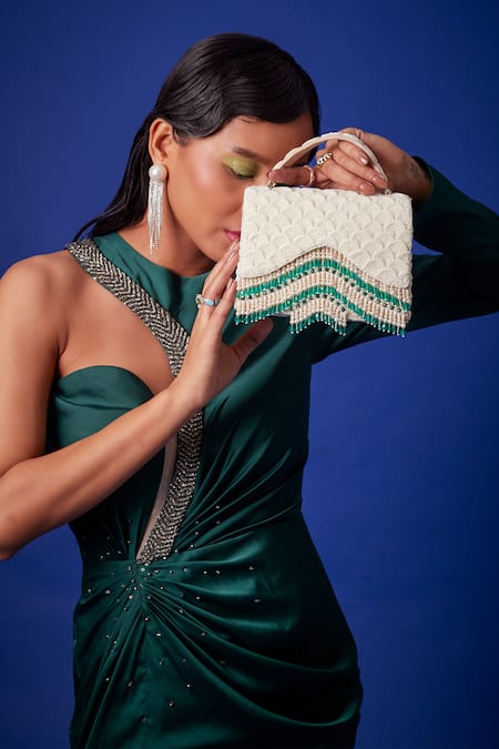 Forever Noor Julia Pearl Embellished Box Bag 