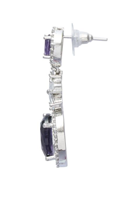 Moh-Maya By Disha Khatri Purple Zari Zirconia Embellished Necklace Set Online at Aza Fashions Moh-Maya By Disha Khatri_Purple Zari Zirconia Embellished Necklace Set _Online_at_Aza_Fashions