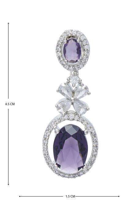 Buy Moh-Maya By Disha Khatri Purple Zari Zirconia Embellished Necklace Set Buy_Moh-Maya By Disha Khatri_Purple Zari Zirconia Embellished Necklace Set