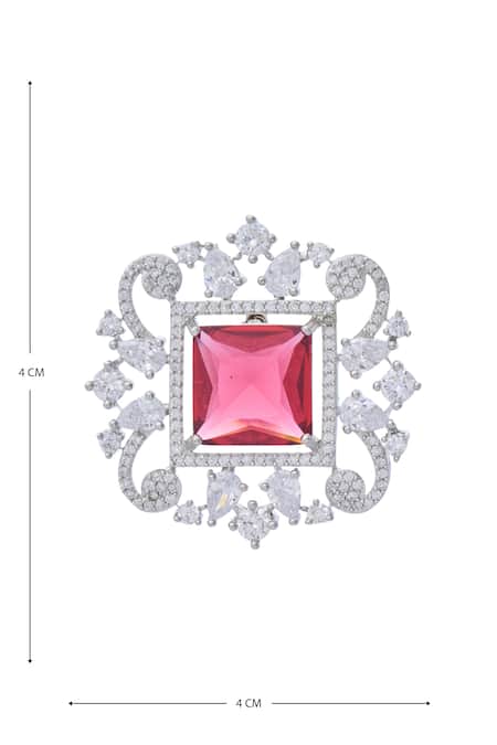 Buy_Moh-Maya By Disha Khatri_Silver Plated Stones, Zari Embellished Pendant Necklace Set