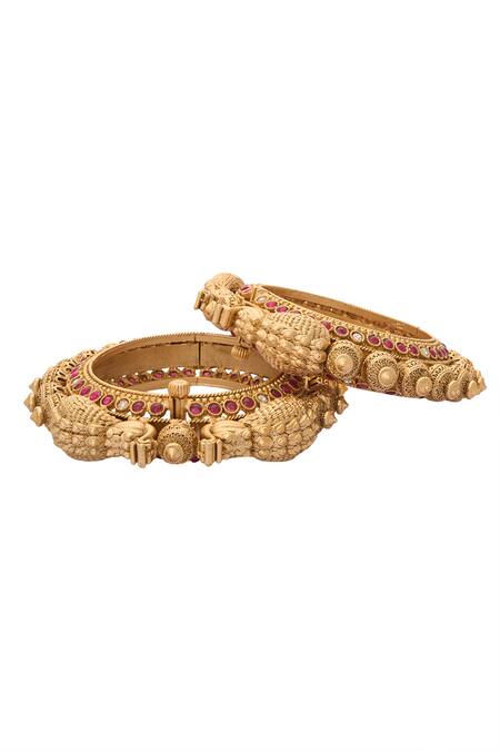 Buy Nazaakat By Samara Singh Gold Plated Zari, Stones Jadau Embellished 2 Pcs Bangles Online at Aza Fashions Buy_Nazaakat By Samara Singh_Gold Plated Zari, Stones Jadau Embellished 2 Pcs Bangles _Online_at_Aza_Fashions