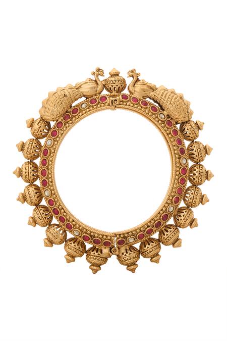 Shop Nazaakat By Samara Singh Gold Plated Zari, Stones Jadau Embellished 2 Pcs Bangles Online at Aza Fashions Shop_Nazaakat By Samara Singh_Gold Plated Zari, Stones Jadau Embellished 2 Pcs Bangles _Online_at_Aza_Fashions