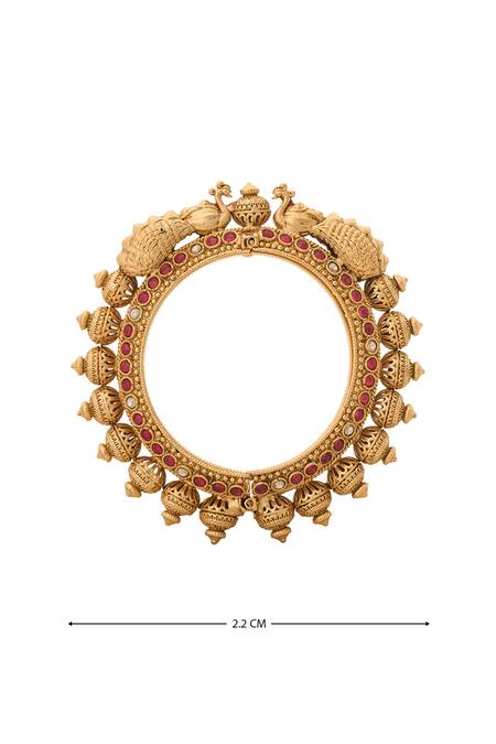 Nazaakat By Samara Singh Gold Plated Zari, Stones Jadau Embellished 2 Pcs Bangles at Aza Fashions Nazaakat By Samara Singh_Gold Plated Zari, Stones Jadau Embellished 2 Pcs Bangles _at_Aza_Fashions