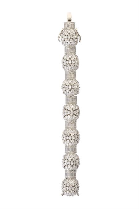 Nazaakat By Samara Singh Silver Plated Imitation Diamonds Lab Embellished Bracelet Online at Aza Fashions Nazaakat By Samara Singh_Silver Plated Imitation Diamonds Lab Embellished Bracelet _Online_at_Aza_Fashions