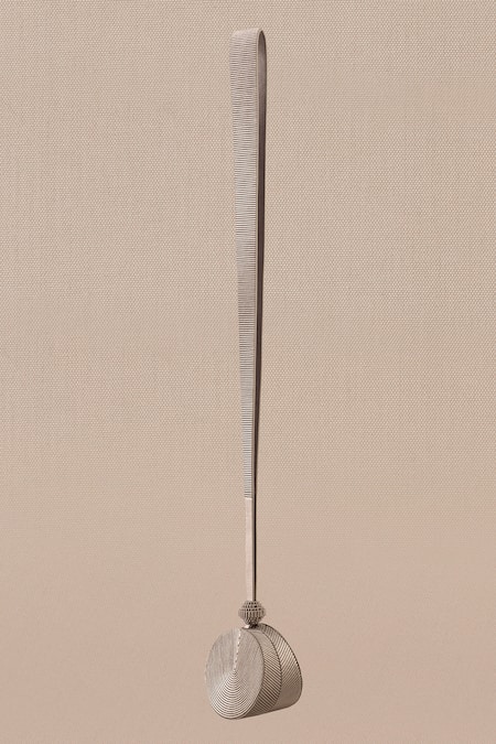 Ampm_Silver Linea Metallic Round Sling Bag _at_Aza_Fashions