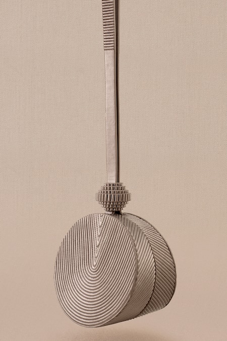 Buy_Ampm_Silver Linea Metallic Round Sling Bag 