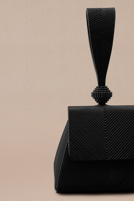Buy_Ampm_Black Aiday Textured Wristlet Bag _Online_at_Aza_Fashions
