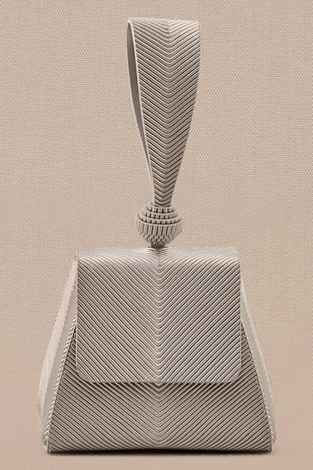 Ampm Aiday Metallic Textured Wristlet Bag 