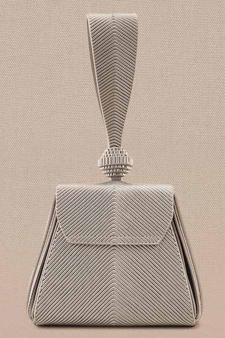 Ampm Aiday Metallic Textured Wristlet Bag 