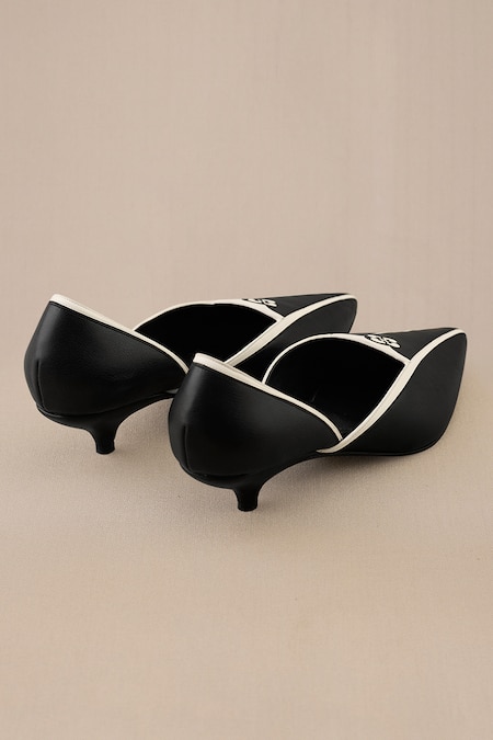 Buy_Ampm_Black Embroidery Zuri Embellished Kitten Heels _Online_at_Aza_Fashions