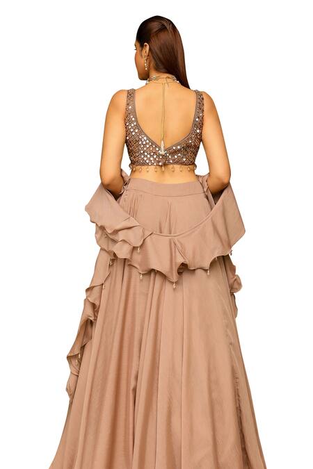 Ajiesh Oberoi Pink Organza, Lurex Beads, Pearls Sweetheart Neck Saanvi Flared Lehenga Set at Aza Fashions Ajiesh Oberoi_Pink Organza, Lurex Beads, Pearls Sweetheart Neck Saanvi Flared Lehenga Set _at_Aza_Fashions