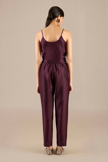 Buy Ampm Purple Chanderi Fabric Flowers Round Neck Rumeha Abaya Jacket Gown With Pant Set Online at Aza Fashions Buy_Ampm_Purple Chanderi Fabric Flowers Round Neck Rumeha Abaya Jacket Gown With Pant Set _Online_at_Aza_Fashions