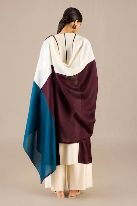 Ampm Purple Chanderi Round Neck Araiah Knife Pleat Detailed Kurta Set Online at Aza Fashions Ampm_Purple Chanderi Round Neck Araiah Knife Pleat Detailed Kurta Set _Online_at_Aza_Fashions