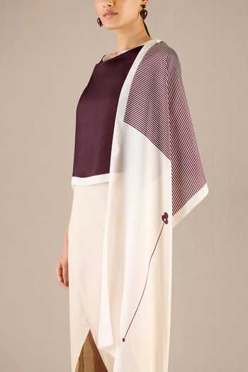 Ampm Purple Amora Color-block Scarf Online at Aza Fashions Ampm_Purple Amora Color-block Scarf _Online_at_Aza_Fashions