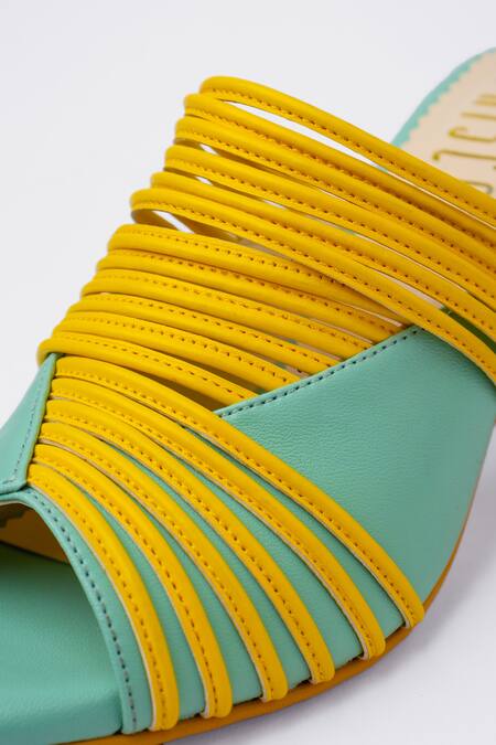 House Of Prisca_Yellow Tide Multi Strap Heels _Online_at_Aza_Fashions
