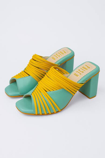 Buy_House Of Prisca_Yellow Tide Multi Strap Heels _Online_at_Aza_Fashions
