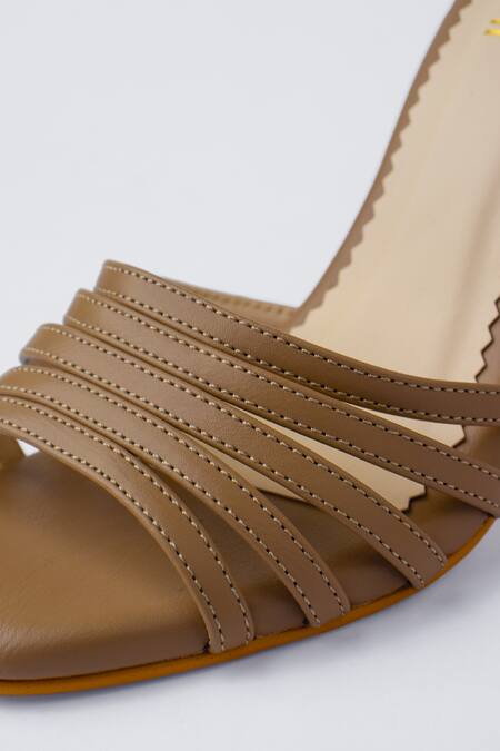 Buy_House Of Prisca_Brown Nexi Vegan Leather Heels_Online_at_Aza_Fashions