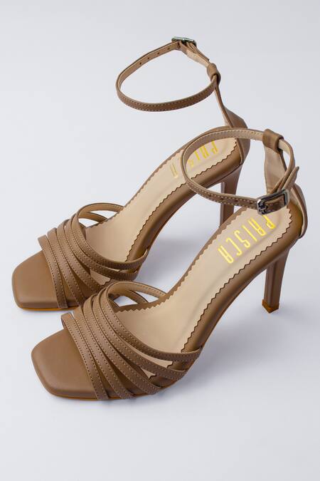 Shop_House Of Prisca_Brown Nexi Vegan Leather Heels_Online_at_Aza_Fashions