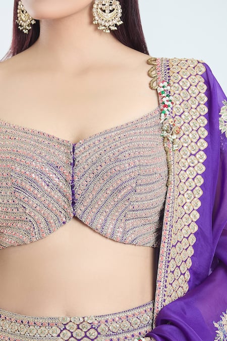 Buy Anamika Khanna Purple , , Embroidery, Diamonds Hand Blouse Lehenga Set Online at Aza Fashions Buy_Anamika Khanna_Purple , , Embroidery, Diamonds Hand Blouse Lehenga Set_Online_at_Aza_Fashions