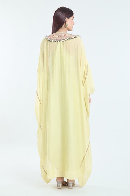 Anamika Khanna Silk Embroidered Yoke Kaftan 