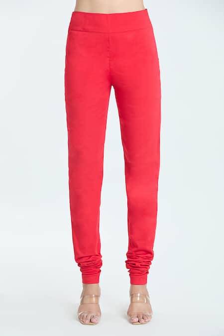 Buy_Anamika Khanna_Red Sequins, Beads, Diamonds, Tassels Round Neck Embroidered Straight Kurta Set_Online_at_Aza_Fashions