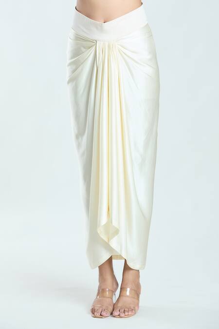 Buy_Anamika Khanna_Multi Color Embroidered Cape And Draped Skirt Set _Online_at_Aza_Fashions