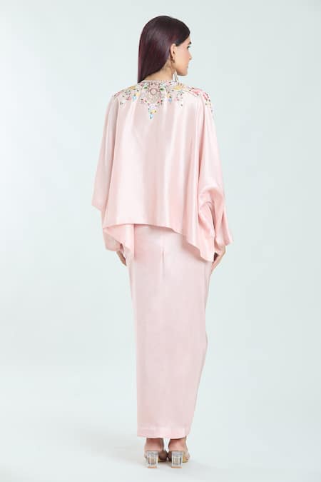 Anamika Khanna Embroidered Kaftan Top & Draped Skirt Set 