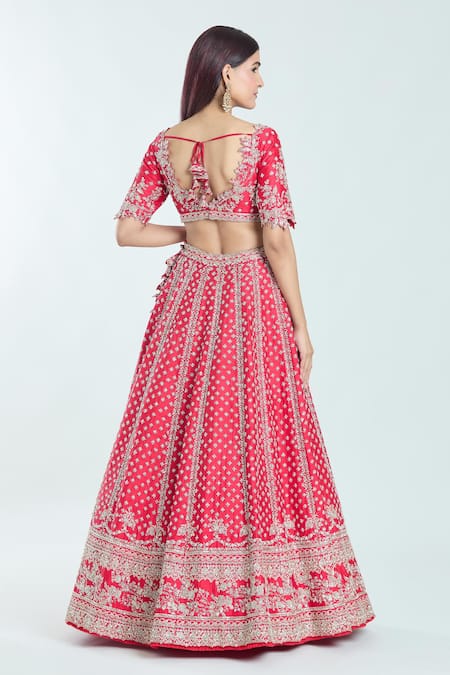 Anushree Reddy Leh Nyomaa Raw Silk Embroidered Bridal Lehenga Set 