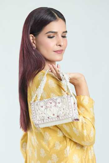Lovetobag_Ivory Pearls Embroidered Clutch Bag_Online_at_Aza_Fashions