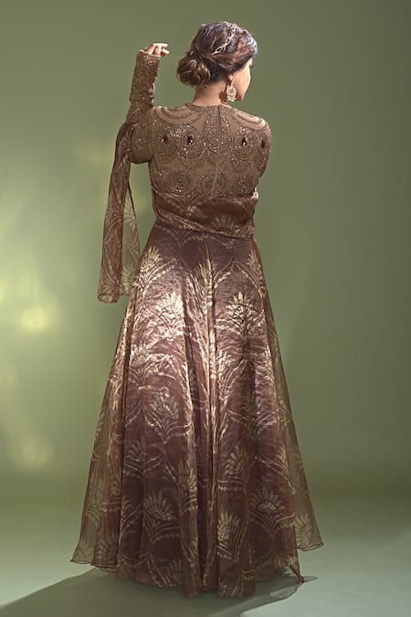 Aurul Zari Embroidered Blouse Lehenga Set 